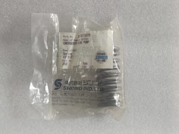 SHINKO 252 SPRING FOR EMERGENCY FIRE PUMP